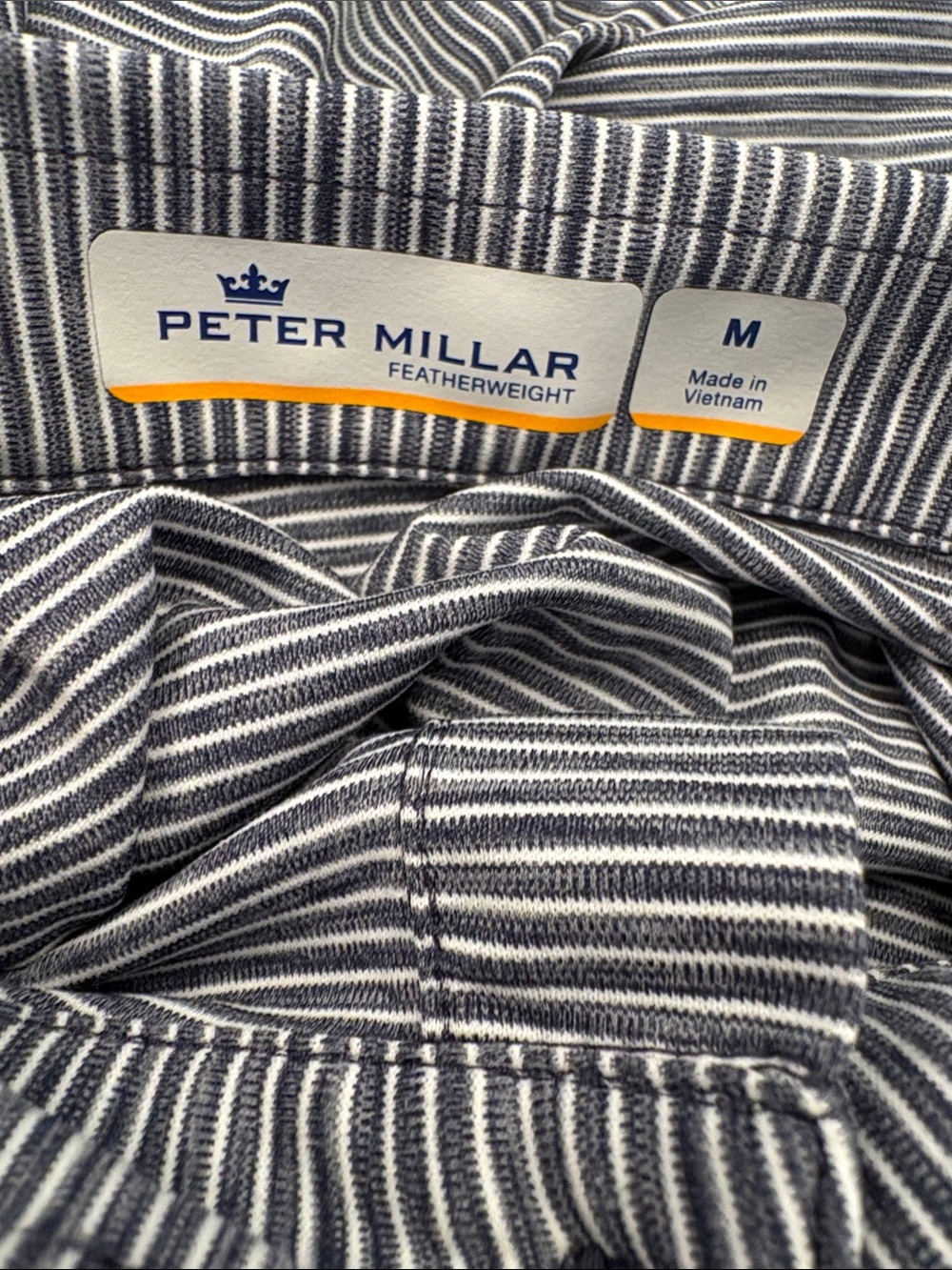 Peter Millar Featherweight Navy and White Fine-Striped Polo - Picture 10 of 11
